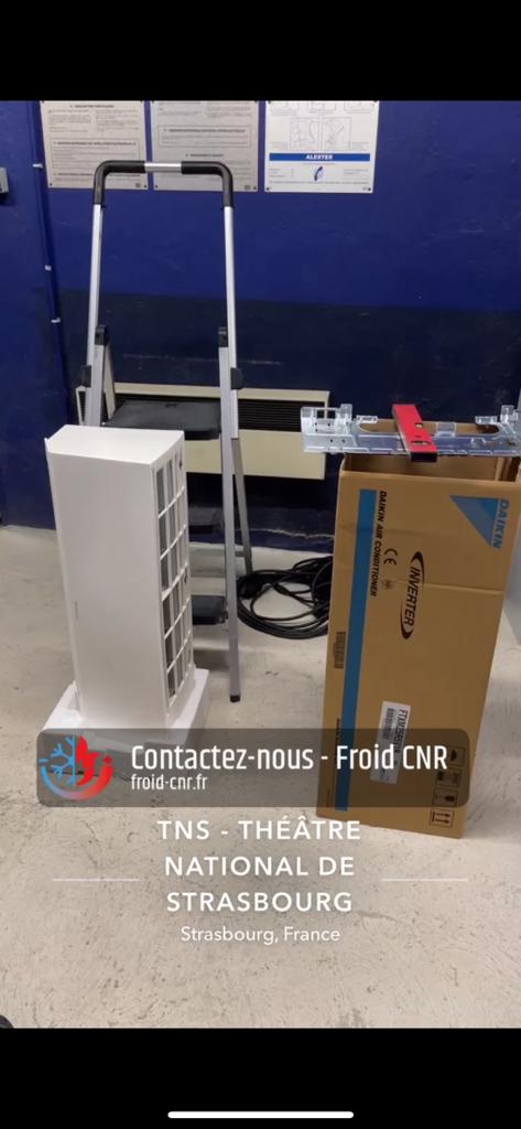 Installation d’une pompe &agrave; chaleur Daikin air air r&eacute;versible : chantier r&eacute;alis&eacute; au TNS (Th&eacute;&acirc;tre National de Strasbourg) Lingolsheim